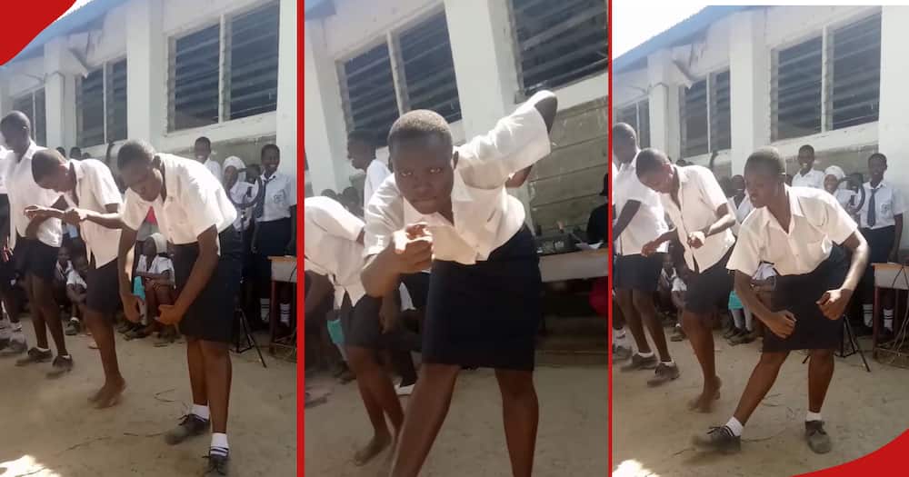 A high school student stunned her compatriot with her moves.