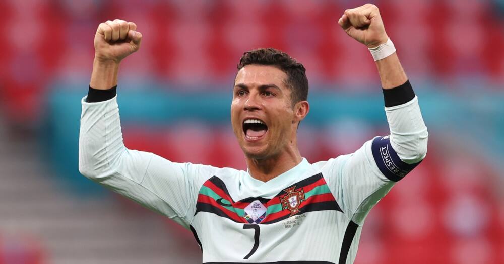 Cristiano Ronaldo playing for Portugal.