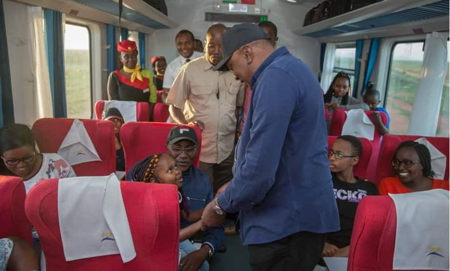 Uhuru takes surprise SGR trip to Mombasa, impressed with service