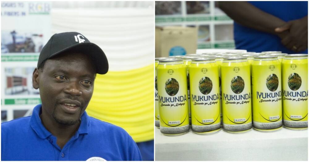 Leonard Macumu, a Rwandan researcher made beer from a banana stem