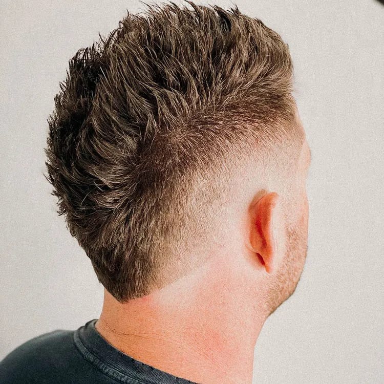 Faux hawk for men with round face