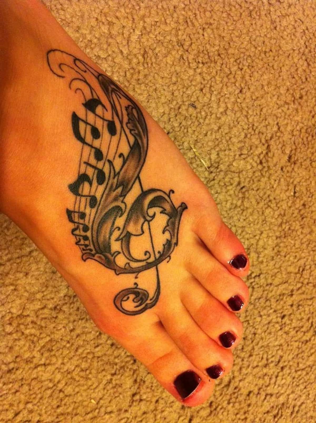 Music Note Tattoo On Foot  Tattoo Designs Tattoo Pictures