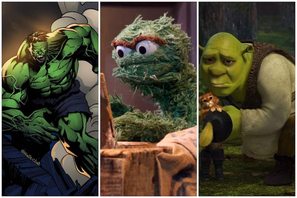 Green cartoon characters