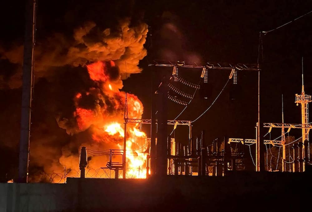 A power station in  Russia's Belgorod city was set ablaze on Friday after a Ukrainian strike, the regional governor said