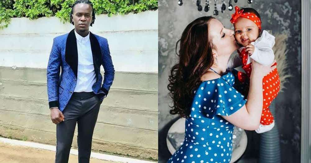 Willy Paul flaunts adorable daughter, mzungu baby mama on social media