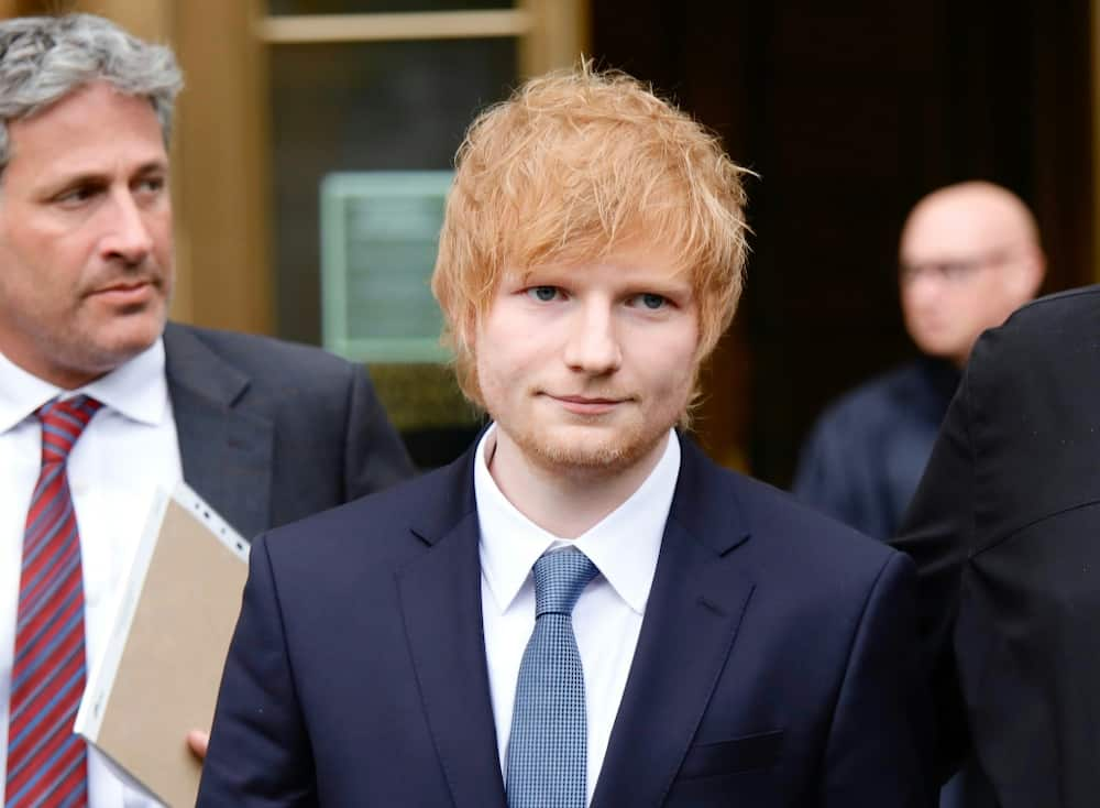 Ed Sheeran leaves after testifying over copyright infringement claim at the Manhattan federal court in New York on April 25, 2023