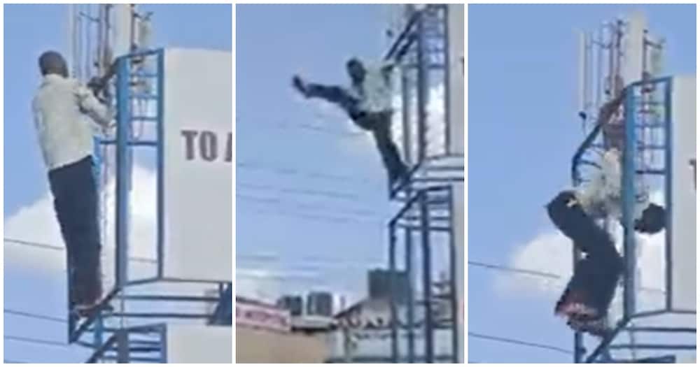 Thika: Video of Man Swinging, Dancing on Top of Bill Board as Martha Karua Addressed Locals Tickles Netizens
