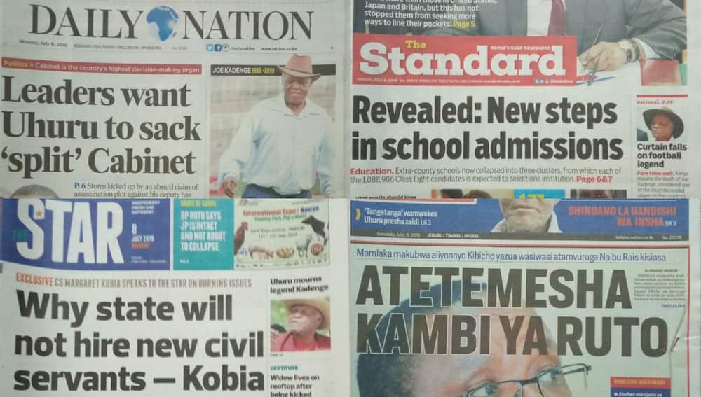 Kenyan newspapers review for July 8: ODM leaders plan to oust key Ruto allies from house committee