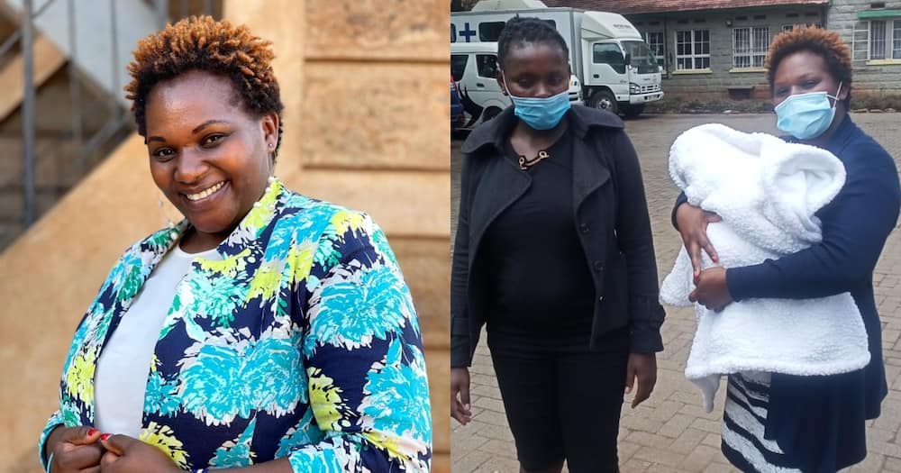 Judy Kihumba and Dametria Adhiambo leaving the hospital.