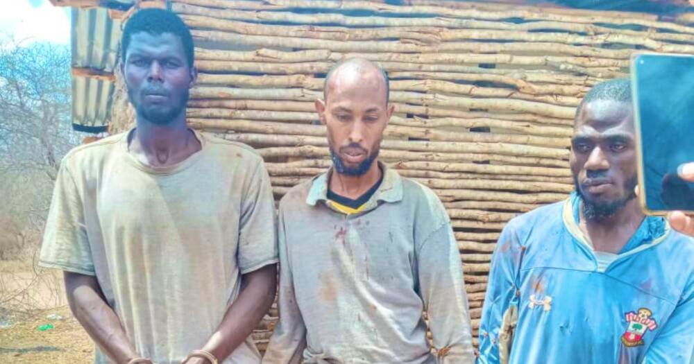 The three were arrested in Kitui after a tip-off from members of the public. Photo: DCI.