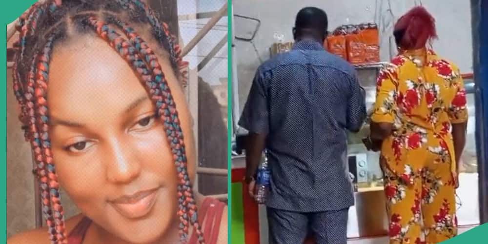 Lady shares video of her father at a restaurant with a side chick.