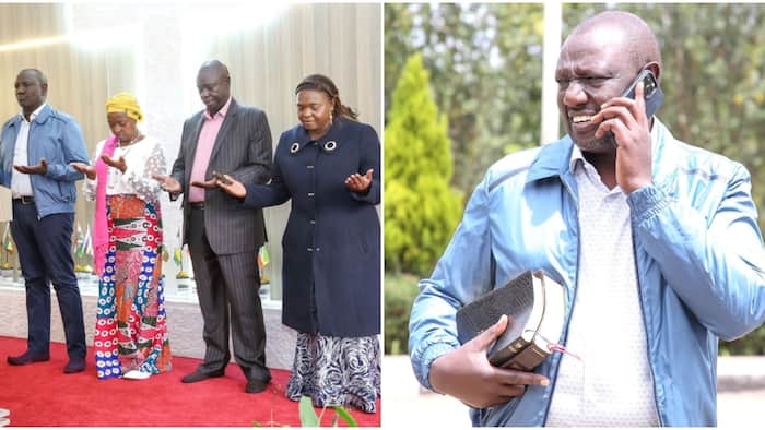 William Ruto, Righathi Gachagua and Their Wives Spotted Deep in Prayers Awaiting Presidential Results
