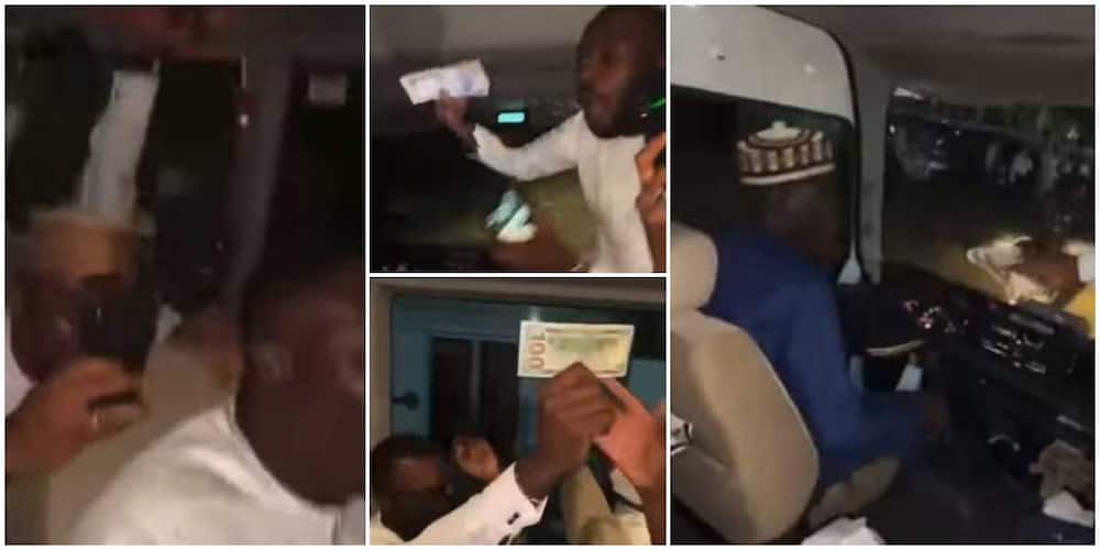 Sweet moment Buhari's son wedding groomsmen contribute over N500k for their bus driver, video goes viral.