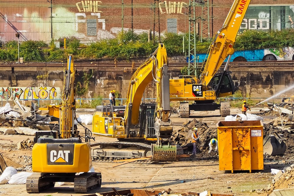 A group of heavy machines on a construction site