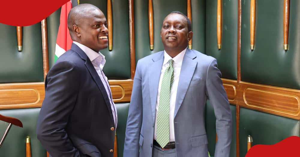 Kiharu MP Ndindi Nyoro (l) and MP Oscar Sudi (r)