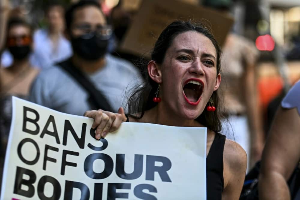 Abortion rights activists rally in Miami in June 2022 after the US Supreme Court struck down the right to abortion