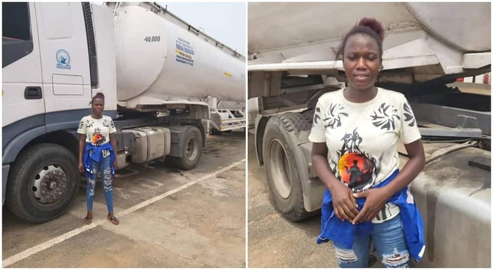 Photos of Yemi, Nigerian female tanker driver.