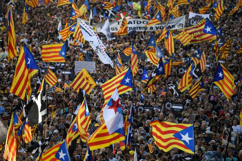 Police said 150,000 people turned out for the Diada, the lowest figure in a decade