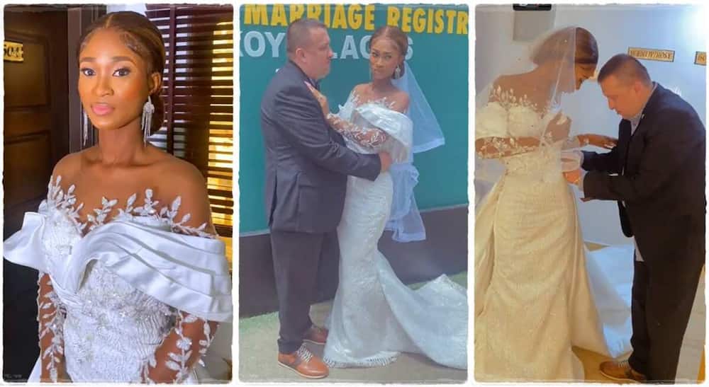 Photos of a Nigerian lady and her white husband.