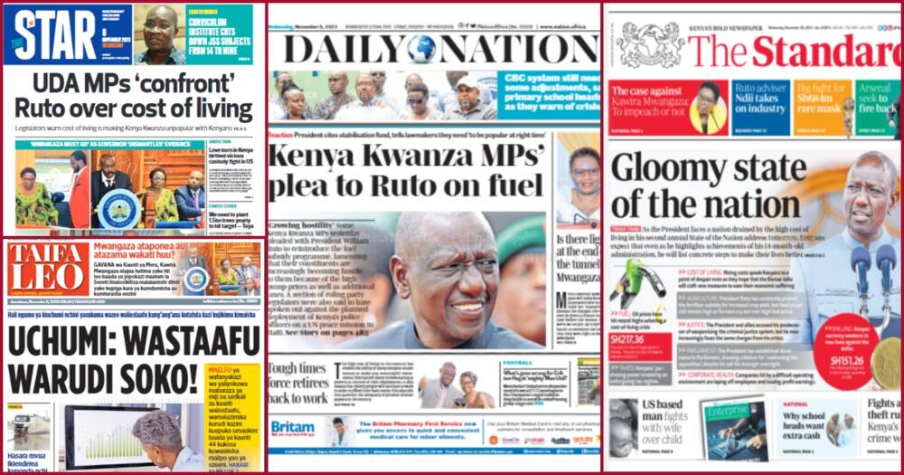 Kenyan Newspapers Review: UDA MPs Confront William Ruto over Cost of ...