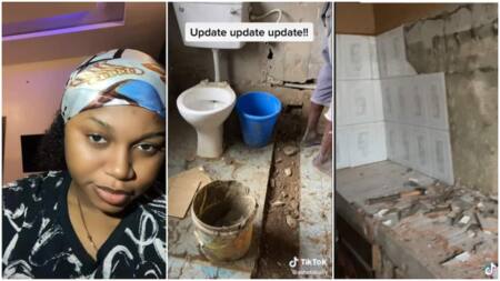 Nigerian Lady Rents House, Renovates It with New Tiles that Suites Her Beauty