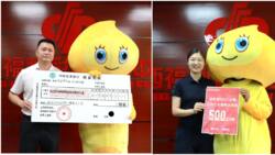 Chinese Lottery Winner Collects Cheque in Mascot to Hide KSh 3.6b Jackpot From Wife and Children