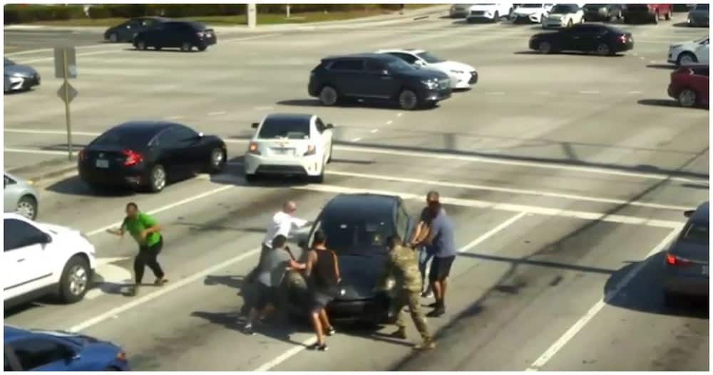 Good Samaritans help Florida woman who had medical episode while driving.