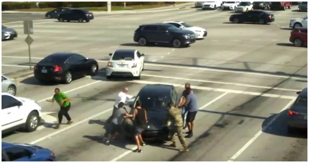 Good Samaritans help Florida woman who had medical episode while driving.