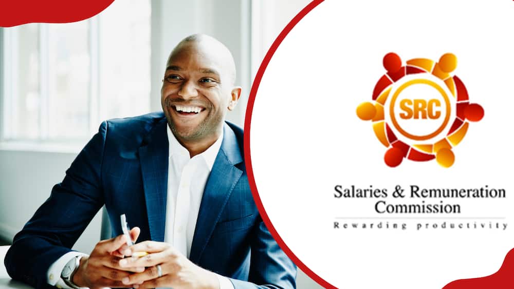 Smiling worker and the SRC logo