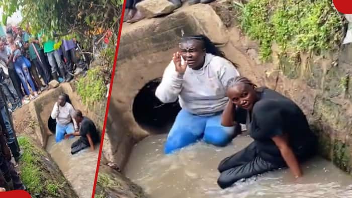 Video of 2 Alleged Pishori Women Crying in Ditch Angers Kenyans: "Vitu Gani Hizi?"