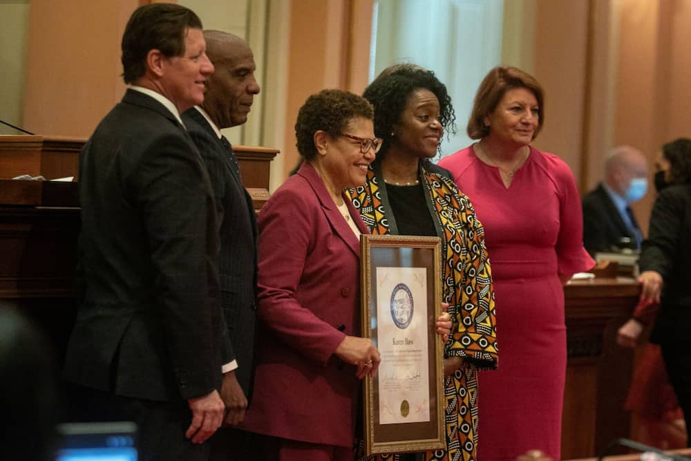 Lawmakers honor Los Angeles Mayor Karen Bass in Sacramento during Women's History Month.