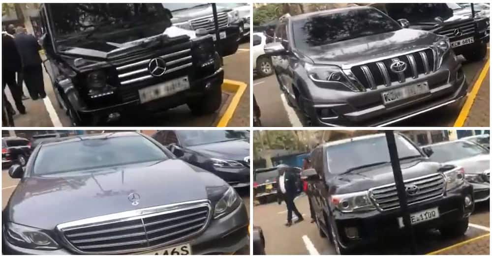 Luxury cars at parliament.
