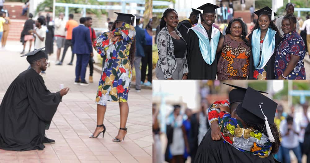 Emmanuel Laguma proposed during Daystar University's graduation.