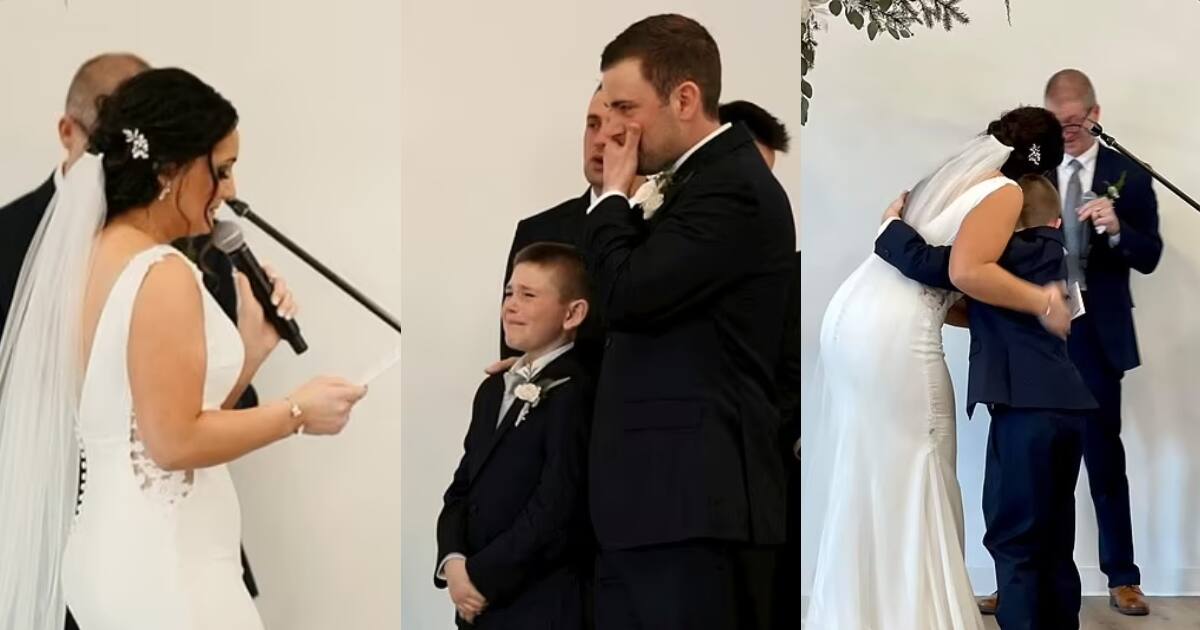 Heaven Sent Bride Includes Stepson In Her Vows To His Dad During Wedding Promises To Be There 