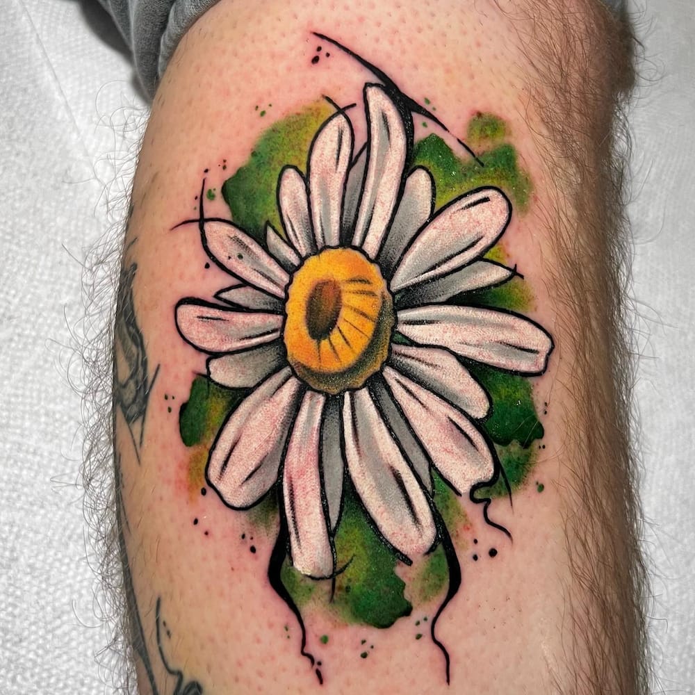 white daisy flower tattoo