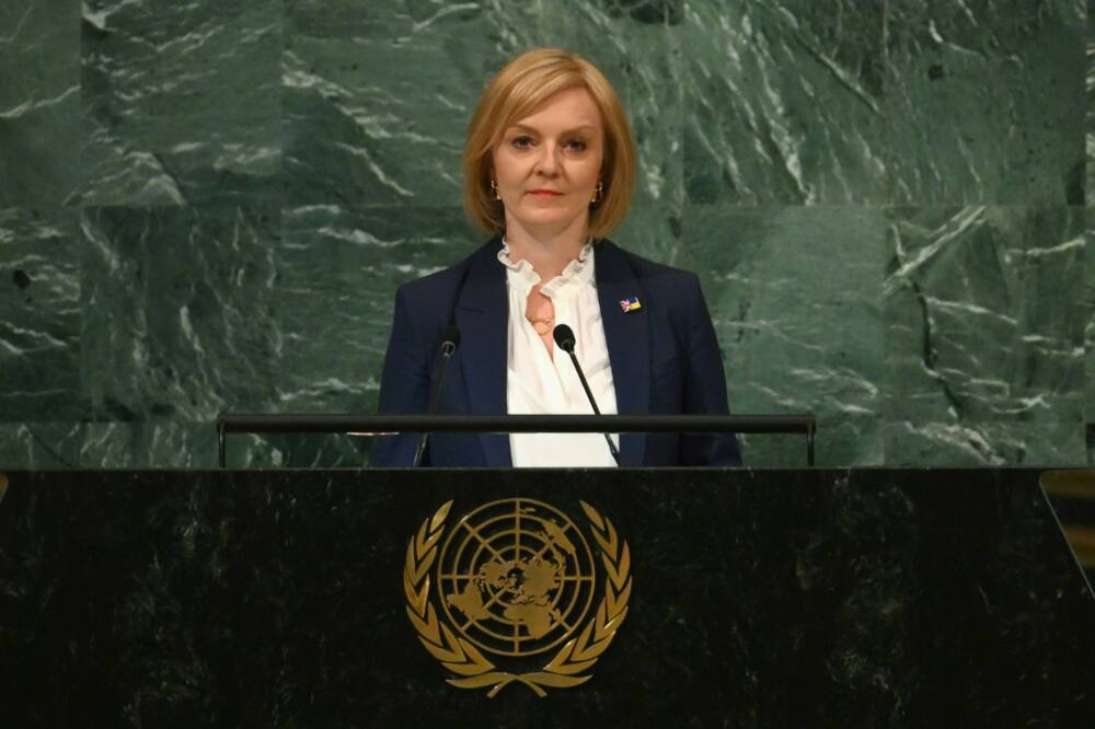 British Prime Minister Liz Truss addresses the United Nations General Assembly at the UN headquarters