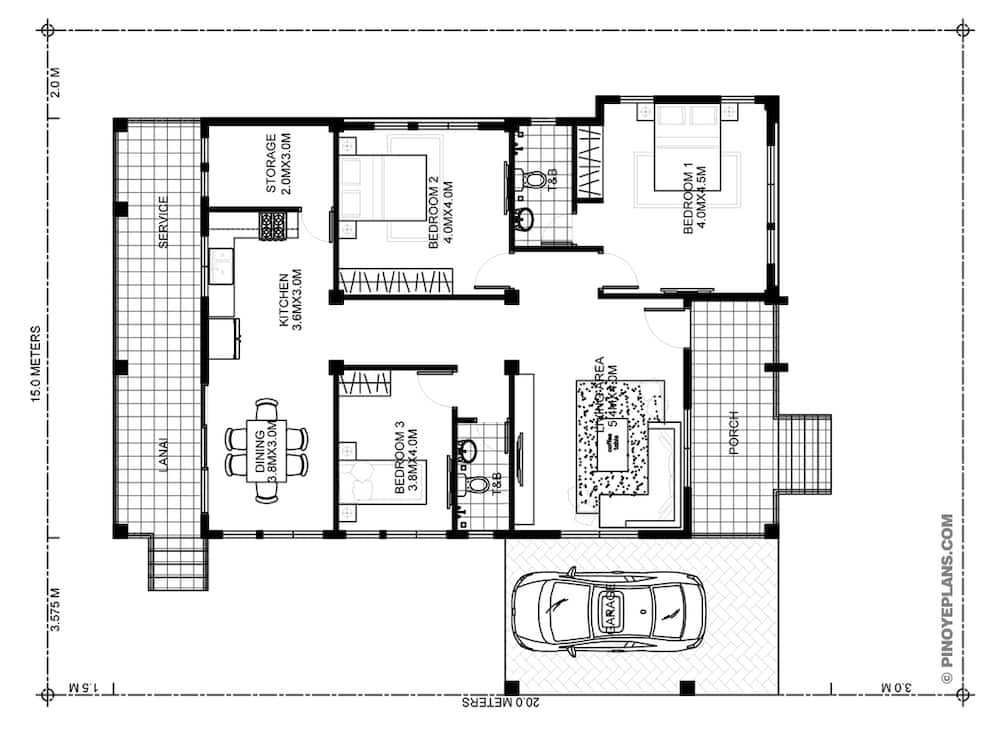 Simple three bedroom house plans