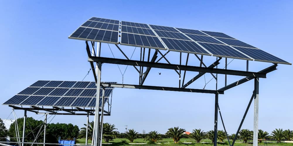 Solar panels used to power water pumps for irrigation at a farm in the locality of Kantaret Bizerte, near the northernmost point of Tunis