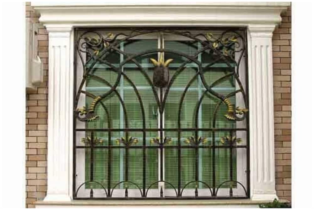 Windows with grills made of cast iron