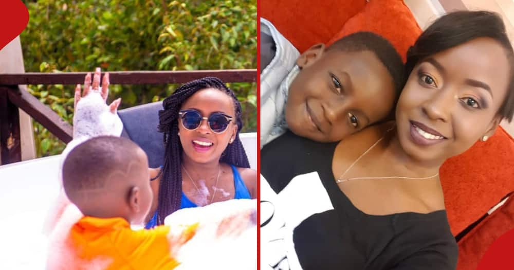 Jacque Maribe spends time with her son.