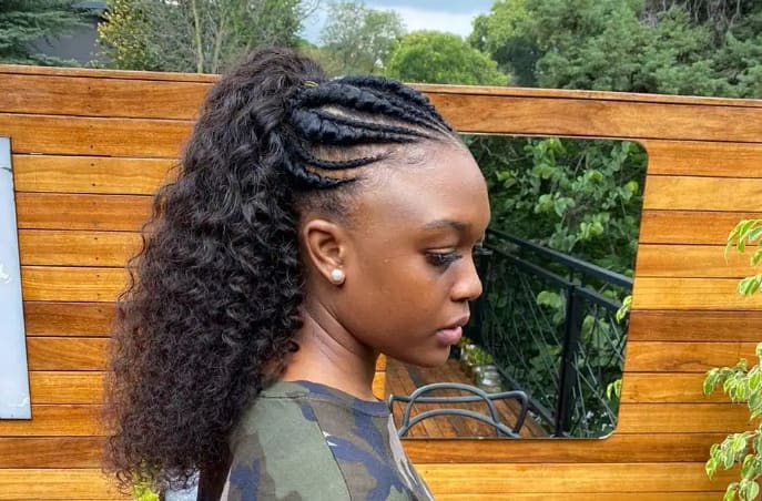 braid hairstyles with curls for black girls