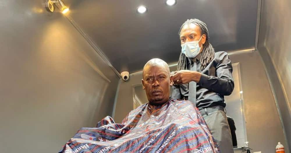 William Kabogo Praises Talented Personal Barber Who Operates in His Van, Offers Home Appointments