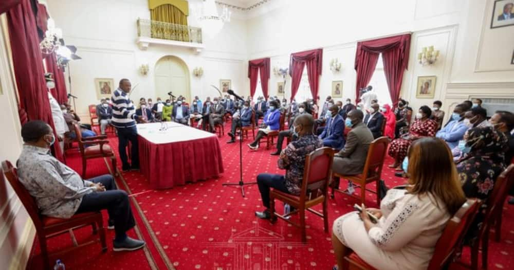 President Uhuru Kenyatta speaking at a past event. Photo: State House Kenya.