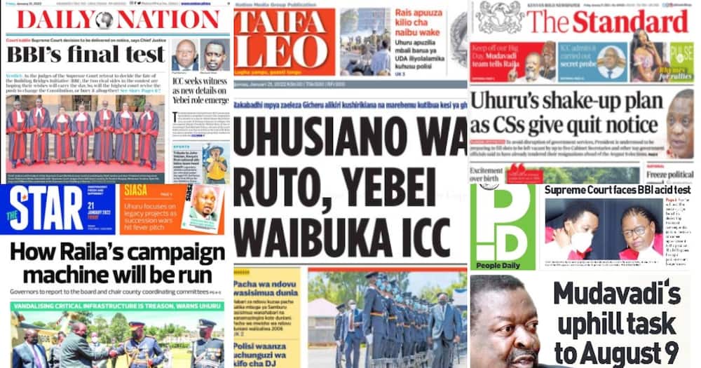 Kenyan Newspapers Review for Jan 21: Mudavadi Asks Raila to Keep Off His 'Earth-Shaking' Declaration Day