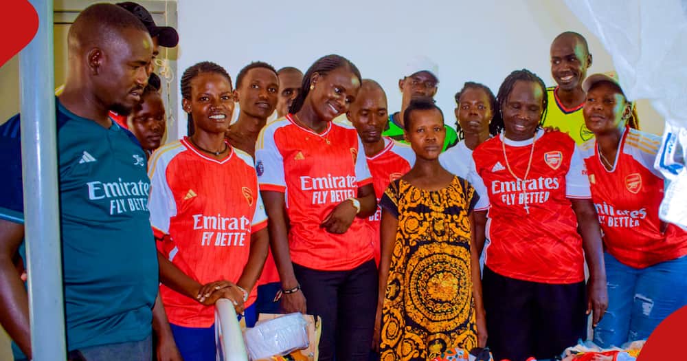 Arsenal fans from Turkana visit triplets at Kakuma Mission Hospital (KMH) in Turkana county.