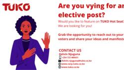 Are you vying for an elective post and would you like to feature on TUKO Hot Seat?