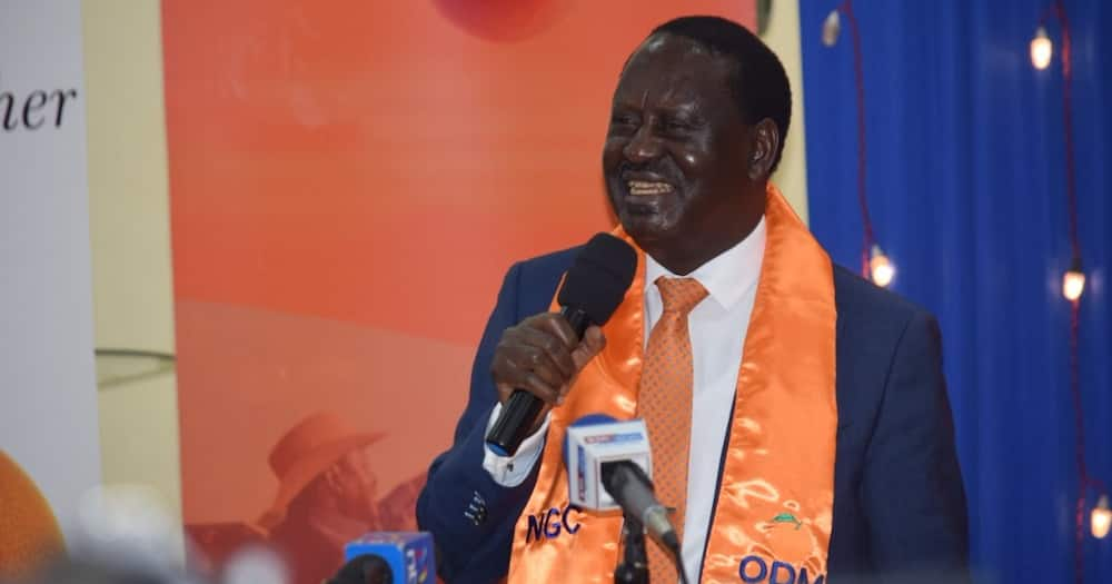 Raila Odinga speaking at a party function.Photo: Raila Odinga.