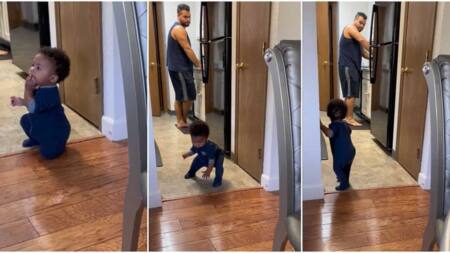 Dad Sees His Son Taking First Step, Video of His Reaction Goes Viral