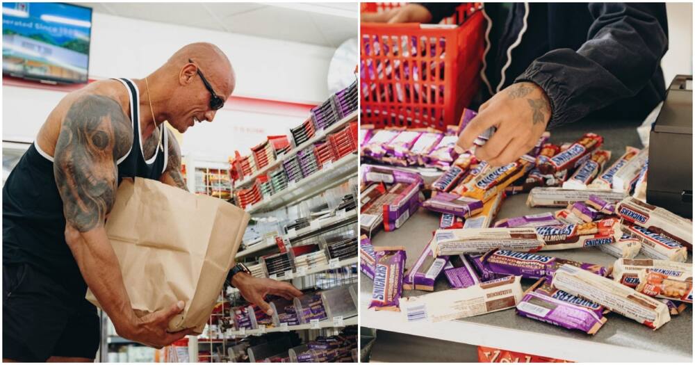 Dwayne Johnson at a store buying all the chocolates. Photo: The Rock.