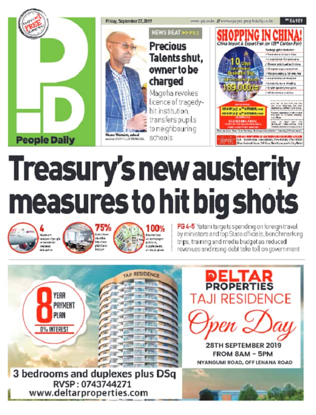 Kenyan newspapers review for Friday: 2 Kiambu politicians claiming KSh 35M debt emerge in Tob Cohen's will